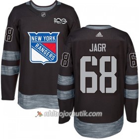 Män Ishockey New York Rangers Tröja Jaromir Jagr 68 1917-2017 100th Anniversary Adidas Svart Authentic